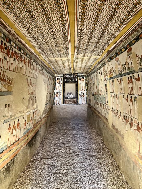 Inside of a tomb in the Valley of the Kings